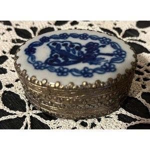 Vintage Blue and White Shard Trinket Box